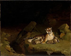 Tiger and Cubs [circa 1884] by Jean Léon Gérôme [1824–1904]